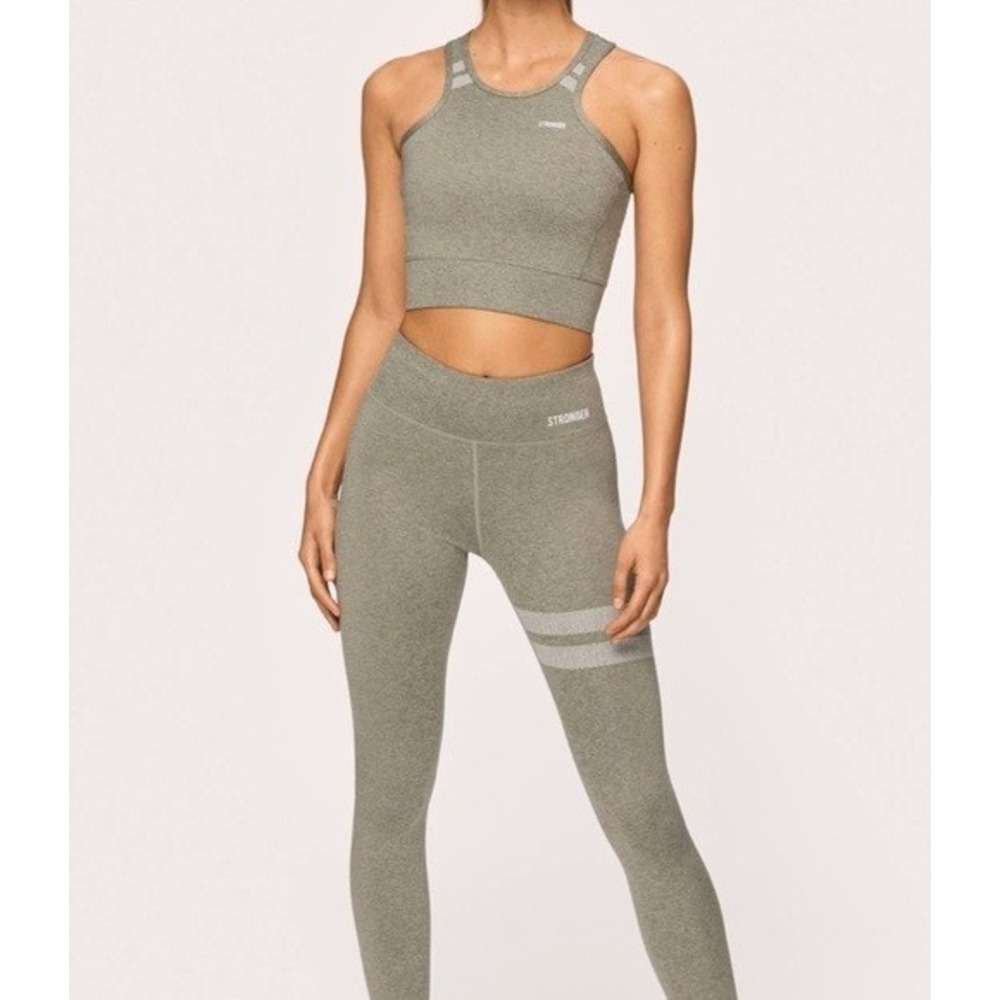 Stronger Signature TAIGA Crop Top & Leggings Womens size XS Green